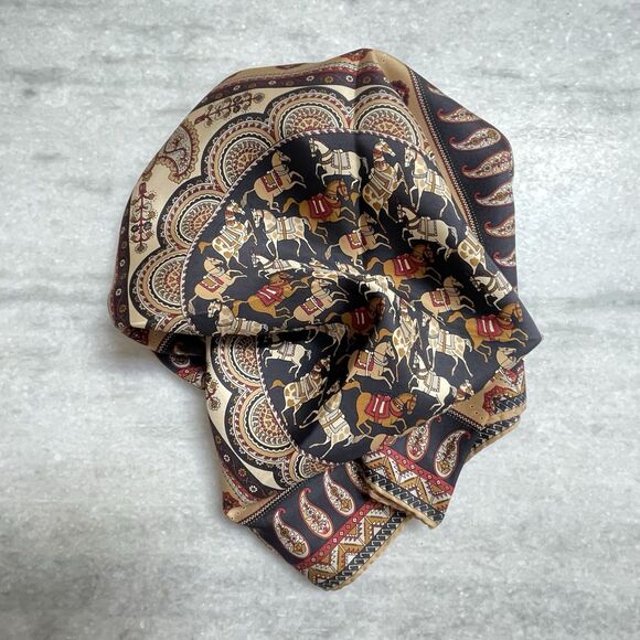 Salvatore Ferragamo Horses Vintage Silk Scarf - Picture 5 of 6